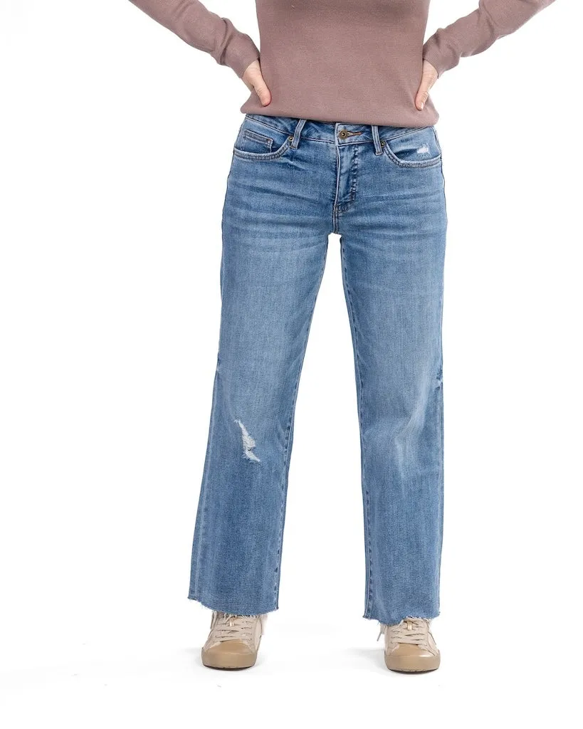 Well Earned Mid Rise Wide Leg Jeans