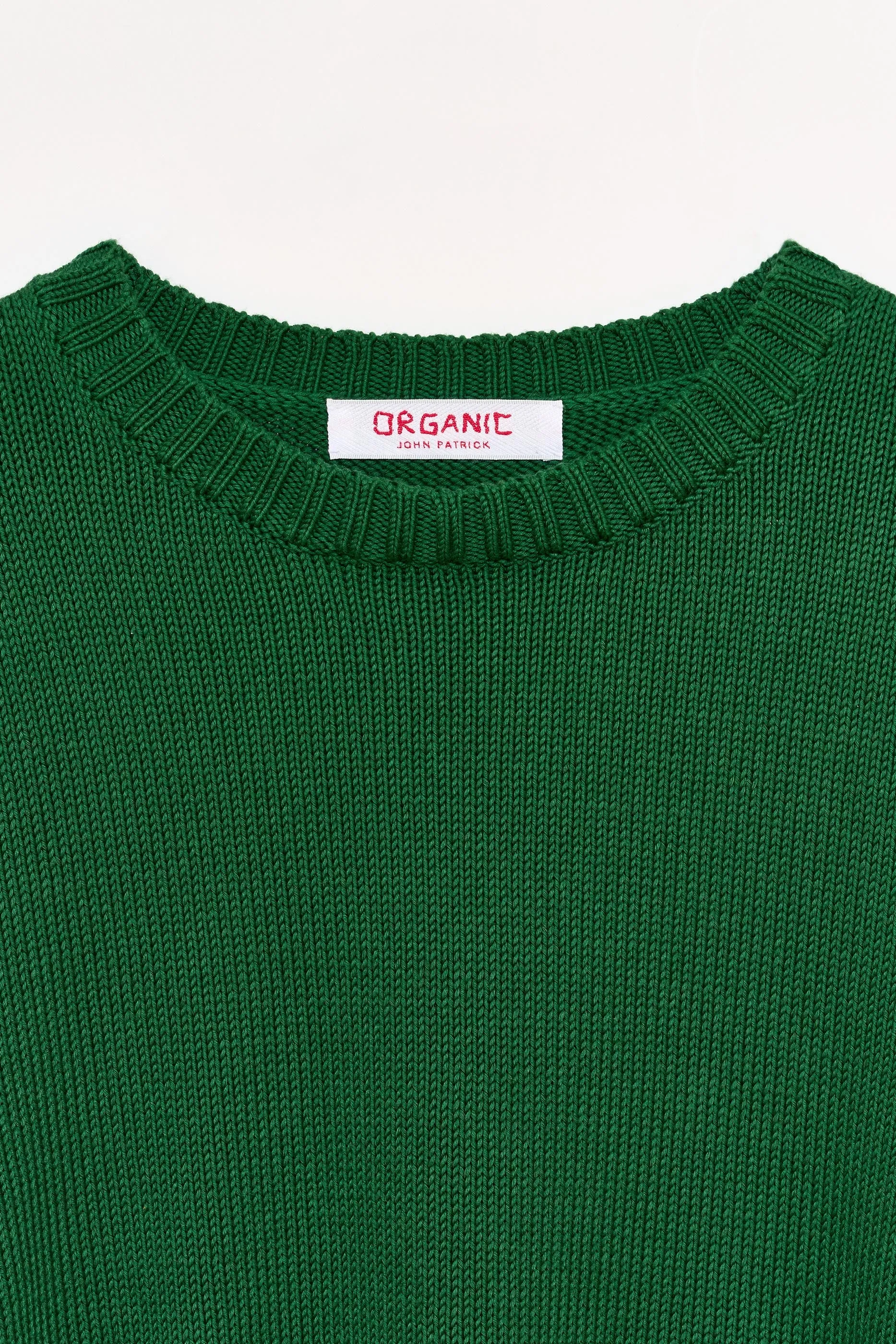 Wide Cotton Pullover in Emerald