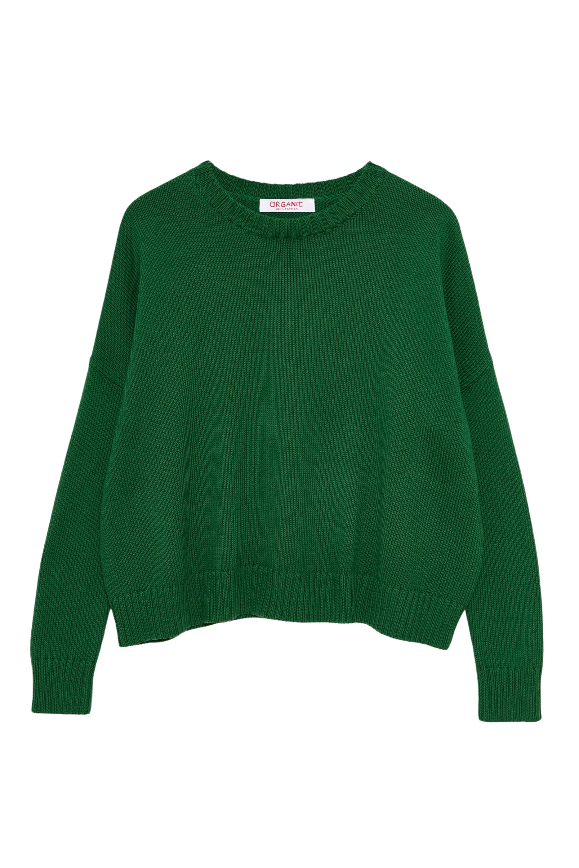 Wide Cotton Pullover in Emerald