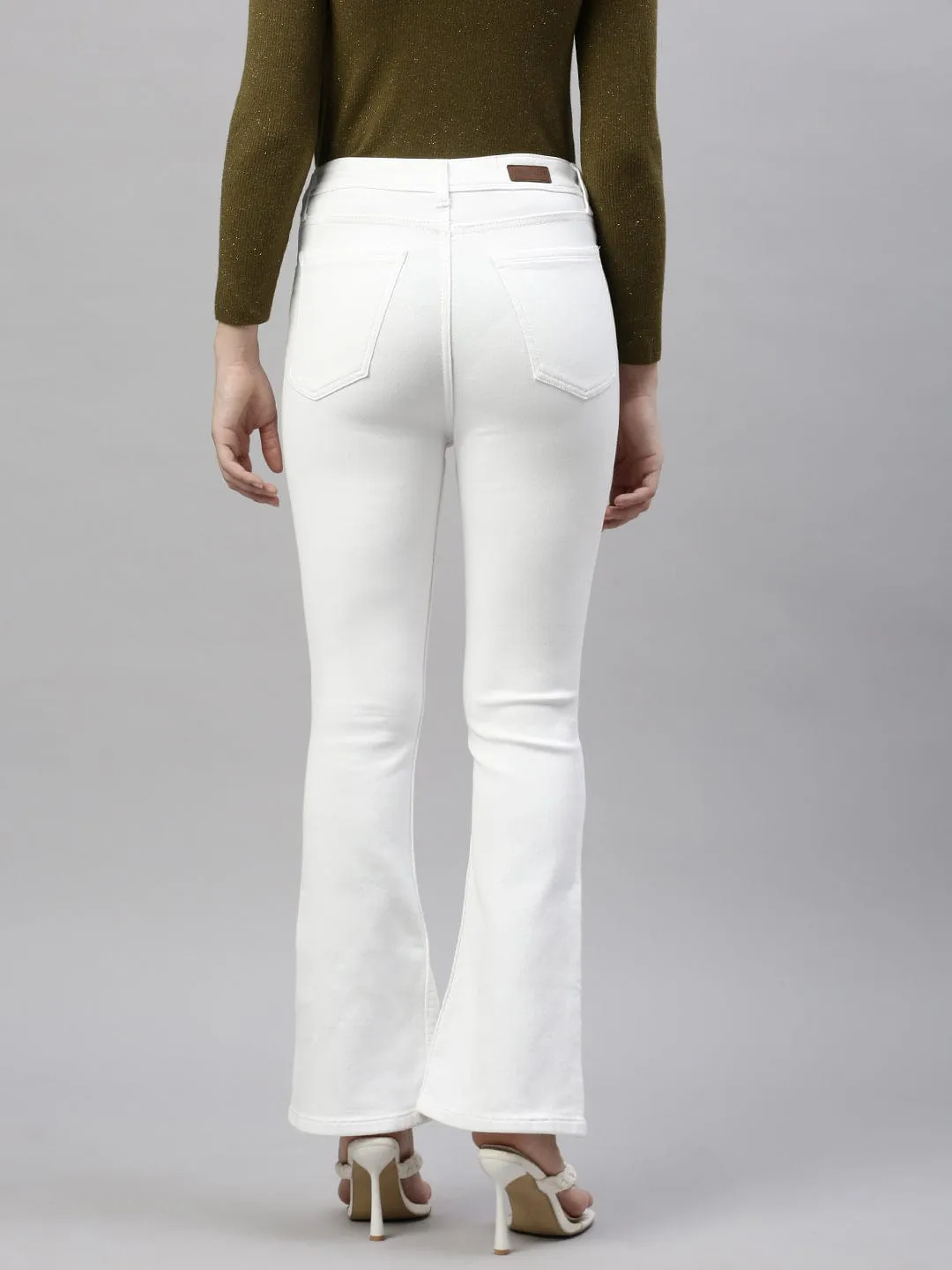 Women White Comfort Bootcut Stretchable Jeans