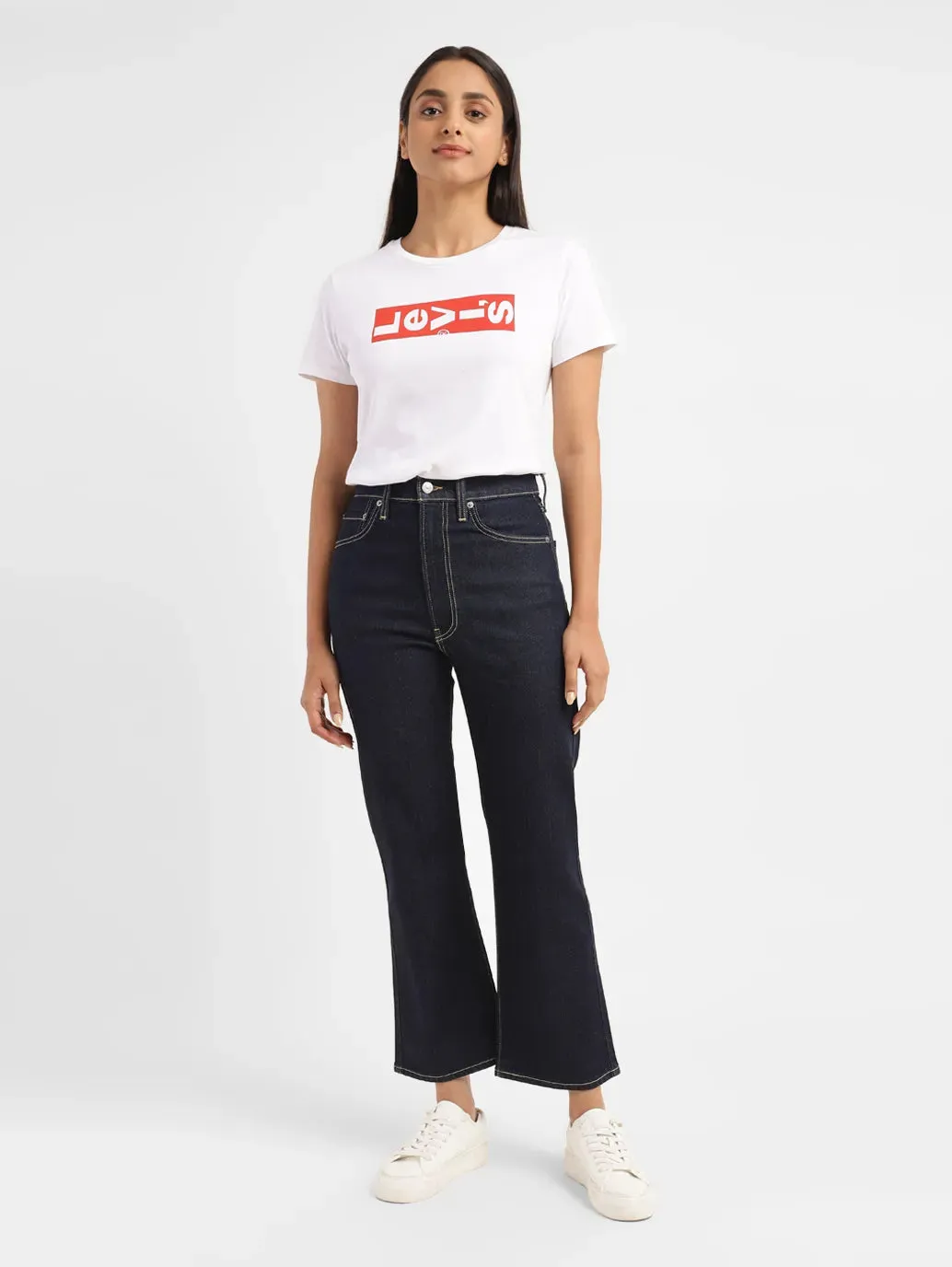 Women's 725 Navy Blue Bootcut Fit High Rise Jeans